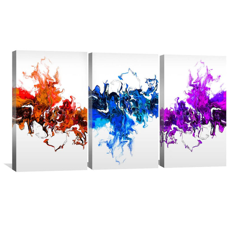 Colorful White Wave Canvas