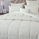 DaDa Bedding Dreamy Soft Velvet Ivory White Plush Velour Tufted Quilted Comforter Set (JHW861)
