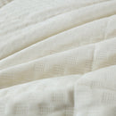 DaDa Bedding Dreamy Soft Velvet Ivory White Plush Velour Tufted Quilted Comforter Set (JHW861)