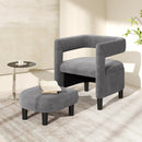 Comfy Accent Armchair with Footrest-Gray by LJGDeals