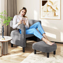 Comfy Accent Armchair with Footrest-Gray by LJGDeals