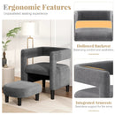 Comfy Accent Armchair with Footrest-Gray by DirectDeals