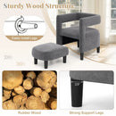 Comfy Accent Armchair with Footrest-Gray by LJGDeals
