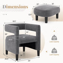 Comfy Accent Armchair with Footrest-Gray by LJGDeals