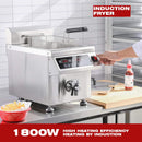 Commercial 12.6 QT 1800W Electric Induction Deep Fryer With Timer (SAK15870) by SAKSBY WHOLESALE