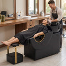 Commercial Black And Gold Shampoo Bowl Chair Set With Footrest (SAK43716) by SAKSBY WHOLESALE