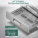 Commercial Double Drawer Undercounter Worktop Fridge With Chef Base & Wheels (SAK80596) by SAKSBY WHOLESALE