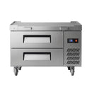 Commercial Double Drawer Undercounter Worktop Fridge With Chef Base & Wheels (SAK80596) by SAKSBY WHOLESALE