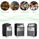 Commercial Ice Maker, Freestanding Square Ice Cube Maker 265lbs/24h, 55lbs Storage Bin, Full Heavy Duty Stainless Steel Construction