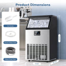 Commercial Ice Maker Machine,100lbs/24H Moon-Shaped Ice Machine with 28 Lbs Storage Capacity by Kismile