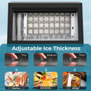 Commercial Ice Maker Machine,100lbs/24H Moon-Shaped Ice Machine with 28 Lbs Storage Capacity