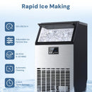 Commercial Ice Maker Machine,100lbs/24H Moon-Shaped Ice Machine with 28 Lbs Storage Capacity by Kismile
