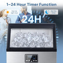 Commercial Ice Maker Machine,100lbs/24H Moon-Shaped Ice Machine with 28 Lbs Storage Capacity by Kismile