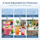 Commercial Ice Maker Machine,100lbs/24H Moon-Shaped Ice Machine with 28 Lbs Storage Capacity by Kismile