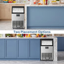 Commercial Ice Maker Machine,100lbs/24H Moon-Shaped Ice Machine with 28 Lbs Storage Capacity by Kismile