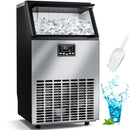 Commercial Ice Maker Machine,100lbs/24H Moon-Shaped Ice Machine with 28 Lbs Storage Capacity