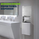 Commercial Recessed Paper Towel Dispenser With 12-Gallon Wall Trash Can (SAK49261)
