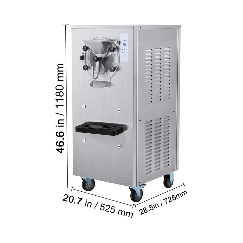 Commercial Single-Flavor Hard Serve Stainless Steel Ice Cream Machine, 20-25L/H (SAK20782)