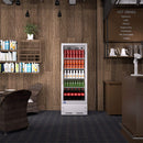 Commercial Single Glass Door Upright Beverage Cooler Refrigerator With LED Lighting (SAK24713) by SAKSBY WHOLESALE