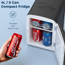 Compact Refrigerator, Portable Mini Fridge, Skin Care 4L Capacity/6 Cans F3404