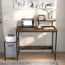 Computer Desk with Reversible Storage Drawer and Moveable Shelf-Brown by LJGDeals