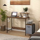 Computer Desk with Reversible Storage Drawer and Moveable Shelf-Brown by LJGDeals