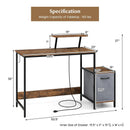 Computer Desk with Reversible Storage Drawer and Moveable Shelf-Brown by LJGDeals