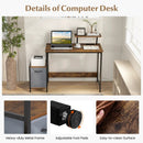 Computer Desk with Reversible Storage Drawer and Moveable Shelf-Brown by LJGDeals