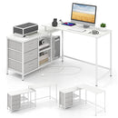 L-shaped Computer Desk with Power Outlet for Working Studying Gaming by LJGDeals