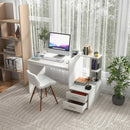 Computer Desk Home Office with Bookshelf and Drawers-White by LJGDeals
