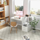 Computer Desk Home Office with Bookshelf and Drawers-White by LJGDeals