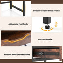 Computer Desk with Charging Station and Drawer & Adjustable Shelf-Rustic Brown by LJGDeals