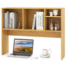Computer Desktop Bookcase with 4 Cubbies and Open Back Compartment-White by DirectDeals