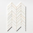 Confetti Honed Chevron Fusion Marble Mosaics 16x11 7/8
