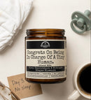 Congrats On Being In Charge Of A Tiny Human 9oz Family Candle Malicious Women Co