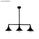 GobekUsa Conical Island Farmhouse Lighting - Black Metallic 3-Bulb Ceiling Light for Dining Room