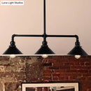 GobekUsa Conical Island Farmhouse Lighting - Black Metallic 3-Bulb Ceiling Light for Dining Room