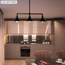 GobekUsa Conical Island Farmhouse Lighting - Black Metallic 3-Bulb Ceiling Light for Dining Room