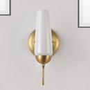 GobekUsa Contemporary 1/2-Light Conical Sconce Wall Lamp in Gold with Opal Glossy Glass