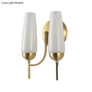 GobekUsa Contemporary 1/2-Light Conical Sconce Wall Lamp in Gold with Opal Glossy Glass