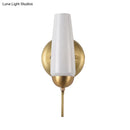 GobekUsa Contemporary 1/2-Light Conical Sconce Wall Lamp in Gold with Opal Glossy Glass
