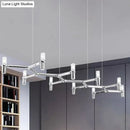 GobekUsa Contemporary 10-Head Ceiling Pendant with Aluminum Alloy Shade - Black, White, Chrome, or Gold Tube Hanging Light for Island