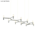 GobekUsa Contemporary 10-Head Ceiling Pendant with Aluminum Alloy Shade - Black, White, Chrome, or Gold Tube Hanging Light for Island