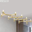 GobekUsa Contemporary 10-Head Ceiling Pendant with Aluminum Alloy Shade - Black, White, Chrome, or Gold Tube Hanging Light for Island