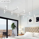 GobekUsa Contemporary 10-Head Ceiling Pendant with Aluminum Alloy Shade - Black, White, Chrome, or Gold Tube Hanging Light for Island