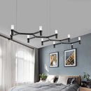 GobekUsa Contemporary 10-Head Ceiling Pendant with Aluminum Alloy Shade - Black, White, Chrome, or Gold Tube Hanging Light for Island