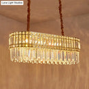 GobekUsa Contemporary 10-Light Crystal Pendant for Elongated Dining Tables in Gold