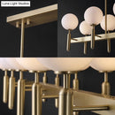 GobekUsa Contemporary 10-Light Pendant with Gold Linear Design and White Glass Shades – Island Ceiling Light Fixture