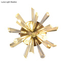 GobekUsa Contemporary 2-Head Gold Crystal Rod Sputnik Wall Sconce - Warm/White Light