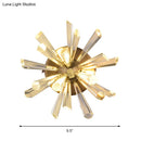 GobekUsa Contemporary 2-Head Gold Crystal Rod Sputnik Wall Sconce - Warm/White Light